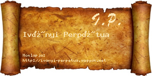 Iványi Perpétua névjegykártya