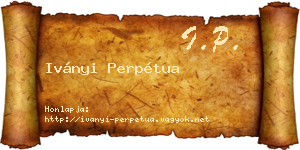 Iványi Perpétua névjegykártya